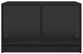 vidaXL Τραπεζάκι Σαλονιού Μαύρο 68x50x42 εκ. με Γυάλινες Πόρτες