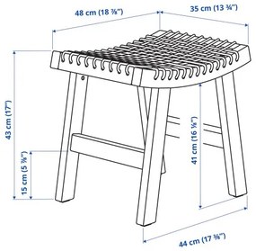 STACKHOLMEN σκαμπό/εξωτερικού χώρου, 48x35x43 cm 204.114.25