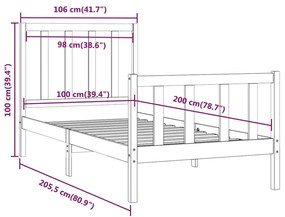 ΠΛΑΙΣΙΟ ΚΡΕΒΑΤΙΟΥ ΛΕΥΚΟ 100 X 200 ΕΚ. ΑΠΟ ΜΑΣΙΦ ΞΥΛΟ 3106824