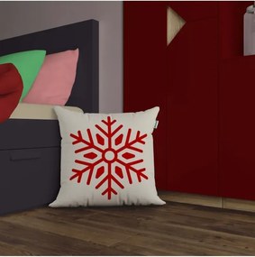 Stewehome Διακοσμητική μαξιλαροθήκη με 3d ψηφιακή εκτύπωση σχέδιο νιφάδα χιονιού Κόκκινο 43x43 cm