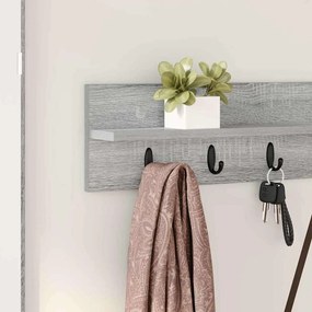 vidaXL Τοίχου Κρεμάστρα με ράφι Γκρι sonoma 100 x 10.5 x 18 εκ