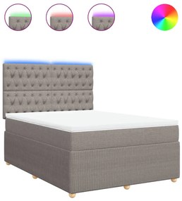 vidaXL Κρεβάτι Boxspring με Στρώμα Taupe 140x200 εκ. Υφασμάτινο