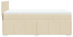 ΚΡΕΒΑΤΙ BOXSPRING ΜΕ ΣΤΡΩΜΑ ΚΡΕΜ 90X190 ΕΚ.ΥΦΑΣΜΑΤΙΝΟ 3286921