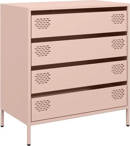 vidaXL Ντουλάπι Ροζ 68x39x73,5 εκ. από Χάλυβα Ψυχρής Έλασης