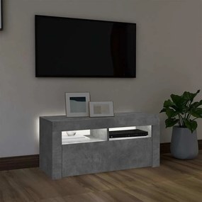 vidaXL Έπιπλο Τηλεόρασης με LED Γκρι Σκυροδέματος 90 x 35 x 40 εκ.