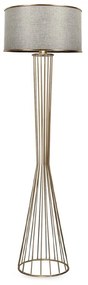 201-0040 GloboStar® NOVA 201-0040 Μοντέρνο Επιδαπέδιο Φωτιστικό 1 x E27 IP20 Χρυσό Μεταλλό με Μπεζ Ύφασμα - Μ36 x Π36 x Υ148cm