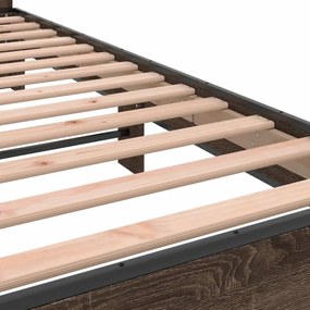 vidaXL Πλαίσιο Κρεβατιού Καφέ Δρυς 160x200 εκ. Επεξ. Ξύλο &amp; Μέταλλο