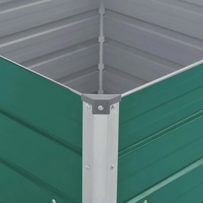 vidaXL Ζαρντινιέρα Ψηλή Πράσινη 100x100x45 εκ. Γαλβανισμένος Χάλυβας