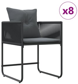 vidaXL Σετ Κηπουρικής 12 Τεμαχίων  με Μαξιλάρια από Ατσάλι και Πολυ-Ρατάν