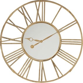 Ρολόι Τοίχου Giant Στρόγγυλο Μεταλλικό Χρυσό Ø120 εκ. 120x7x120εκ - Χρυσό