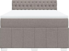 vidaXL Κρεβάτι Boxspring με Στρώμα Taupe 140x190 εκ. Υφασμάτινο