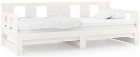 vidaXL Καναπές Κρεβάτι Συρόμενος Λευκός 2x(90x190) εκ. από Μασίφ Πεύκο