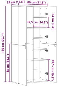 ΝΤΟΥΛΑΠΙ ΓΚΡΙ SONOMA 80X35X180 ΕΚ. ΑΠΟ ΕΠΕΞΕΡΓΑΣΜΕΝΟ ΞΥΛΟ 3276656