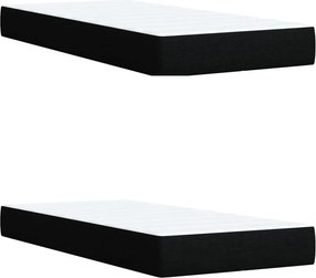 vidaXL Κρεβάτι Boxspring με Στρώμα Μαύρο 200x200 εκ. Υφασμάτινο