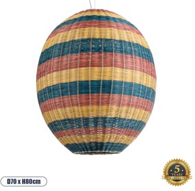 02066 GloboStar® GLOBOSTAR® CABALLEROS 02066 Boho Κρεμαστό Φωτιστικό Οροφής με Ντουί 1 x E27 AC 220-240V IP20 - Πολύχρωμο - Μ70 x Π70 x Υ80cm