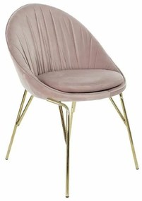 Καρέκλα Τραπεζαρίας DKD Home Decor Ροζ Χρυσό 60 x 60 x 85 cm