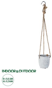 GloboStar® Artificial Garden SCORPIOS 20491 Κρεμαστό Πήλινο Κεραμικό Κασπώ Γλάστρα - Flower Pot Γκρι Φ8.5cm x Υ36cm