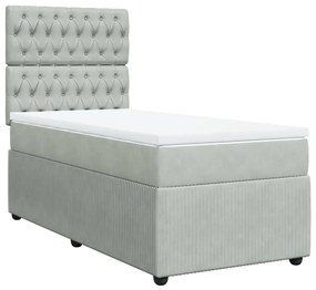 ΚΡΕΒΑΤΙ BOXSPRING ΜΕ ΣΤΡΩΜΑ ΑΝΟΙΧΤΟ ΓΚΡΙ 90X190 ΕΚ. ΒΕΛΟΥΔΙΝΟ 3294520