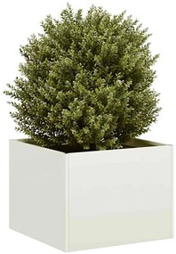 vidaXL Ζαρντινιέρα Λευκή 40x40x30 εκ. από Χάλυβα