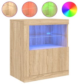 Ντουλάπι με LED Sonoma Δρυς 60,5x37x67 εκ. - Καφέ