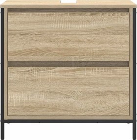 vidaXL Ντουλάπι νιπτήρα μπάνιου με συρτάρια Sonoma Δρυς 60x34,5x60 εκ.