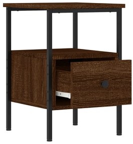 vidaXL Κομοδίνα 2 τεμ. Καφέ Δρυς 34 x 36 x 50 εκ. Επεξεργασμένο Ξύλο