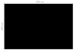 vidaXL Κάλυμμα Πισίνας Μαύρο 300 x 200 εκ. από Πολυαιθυλένιο