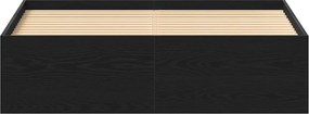 vidaXL Πλαίσιο κρεβατιού χωρίς στρώμα Μαύρη Δρυς 140x190 cm