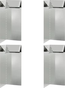 vidaXL Φράκτης σαλιγκαριών 4 τμχ. 10 x 10 x 25 εκ Ασημί