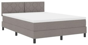 vidaXL Κρεβάτι με ελατήρια με στρώμα Taupe 140 x 200 cm ύφασμα