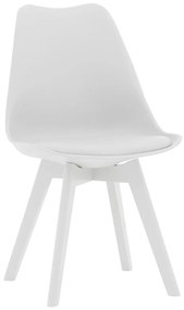 Καρέκλα Gaston PP-PU λευκό-πόδι ξύλο λευκό 43x51x75 εκ.