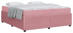 vidaXL Σκελετός κρεβατιού με στρώμα Άλλο Ροζ 180 x 200 cm Βελούδο