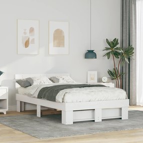 vidaXL Σκελετός Κρεβατιού Λευκό 140 x 190 cm Μασίφ ξύλο πεύκου