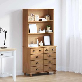 vidaXL Ντουλάπα 'ASKIM' Καφέ 91x40x183 cm Μασίφ Ξύλο Πεύκου