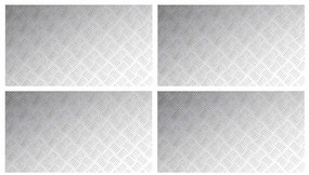 vidaXL Επιφάνειες Καρό 4 pcs Ασημί 90 x 50 cm Αλουμίνιο