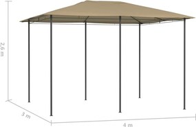 vidaXL Κιόσκι Taupe 3 x 4 x 2,6 μ. 160 γρ./μ²