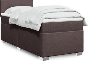 vidaXL Κρεβάτι Boxspring με Στρώμα Σκούρο Καφέ 80x200 εκ. Υφασμάτινο