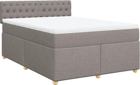 vidaXL Κρεβάτι Boxspring με Στρώμα Taupe 140x190 εκ. Υφασμάτινο