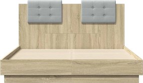 vidaXL Πλαίσιο Κρεβατιού με Κεφαλάρι Sonoma Δρυς 140x190εκ. Επεξ. Ξύλο