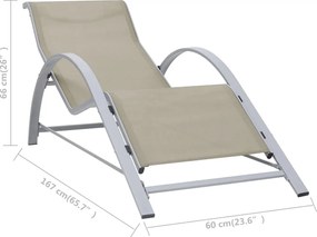 vidaXL Ξαπλώστρα Κρεμ από Textilene και Αλουμίνιο