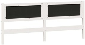 vidaXL Κεφαλάρι Άλλο Λευκό και ανοιχτό γκρι 200 cm Μασίφ ξύλο πεύκου