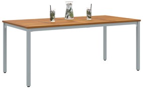 vidaXL Γραφείο Κήπου 180x90x75 εκ. Συμπαγές ξύλο ακακίας και μέταλλο
