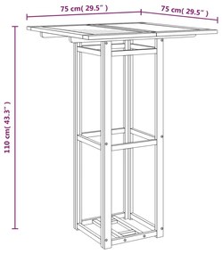 ΤΡΑΠΕΖΙ BISTRO 75 X 75 X 110 ΕΚ. ΑΠΟ ΜΑΣΙΦ ΞΥΛΟ ΑΚΑΚΙΑΣ 319187