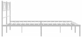 vidaXL Πλαίσιο Κρεβατιού με Κεφαλάρι Λευκό 140x190 εκ. Μεταλλικό
