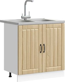 vidaXL Βάση νιπτήρα Lucca 2 pcs Δρύς Sonoma Επεξεργασμένο ξύλο