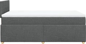 vidaXL Κρεβάτι Boxspring με Στρώμα Σκούρο Γκρι 120x190 εκ Υφασμάτινο