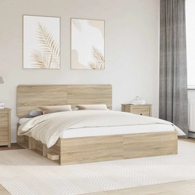 vidaXL Σκελετός Κρεβατιού Sonoma Δρυς 200 x 200 cm