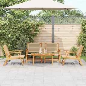 vidaXL Κήπου Καρέκλες με Τραπέζι 5 pcs Μπεζ 90 x 45 x 40 cm