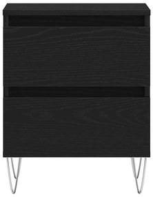 vidaXL Κομοδίνο 2 pcs Μαύρη δρυς 40 x 35 x 50 εκ. Επεξεργασμένο ξύλο