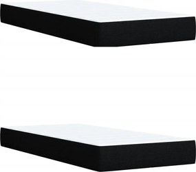 vidaXL Κρεβάτι Boxspring με Στρώμα Μαύρο 200x200 εκ. Υφασμάτινο